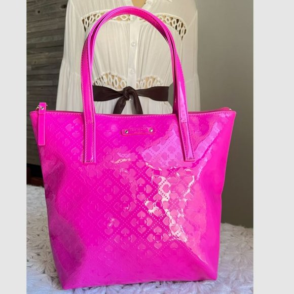 kate spade Handbags - KATE SPADE Emerald Avenue Jeralyn Snapdragon Hot Pink Small Tote Bag NEW